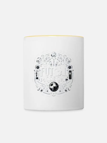 Futsal Mode On 12 - Tasse zweifarbig - Weiß/Gelb