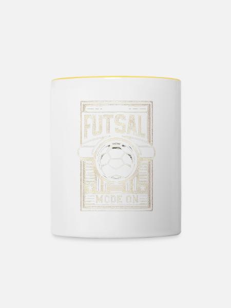 Futsal Mode On 7 - Tasse zweifarbig - Weiß/Gelb