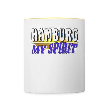 HAMBURG MY SPIRIT - Contrasting Mug - white/yellow - Front