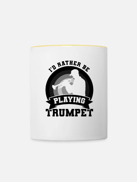 Trompetenspieler Witz - Tasse zweifarbig - Weiß/Gelb