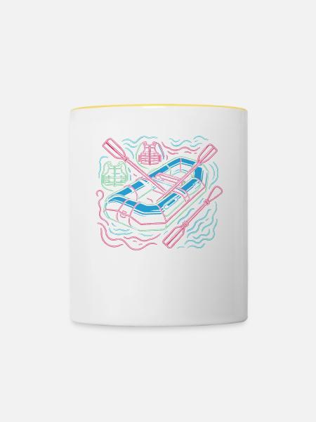 River Wildwasser Rafting Rafter - Tasse zweifarbig - Weiß/Gelb