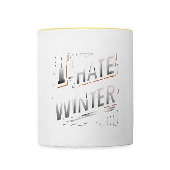 I Hate Winter 6 - Tasse zweifarbig - Weiß/Gelb - Vorne