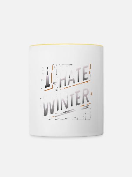 I Hate Winter 6 - Tasse zweifarbig - Weiß/Gelb