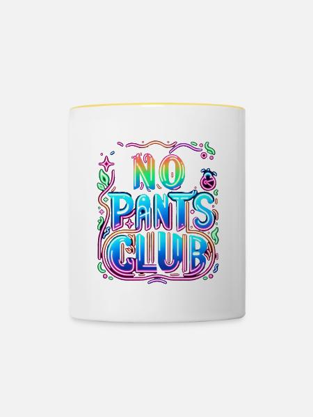 No Pants Club 5 - Tasse zweifarbig - Weiß/Gelb