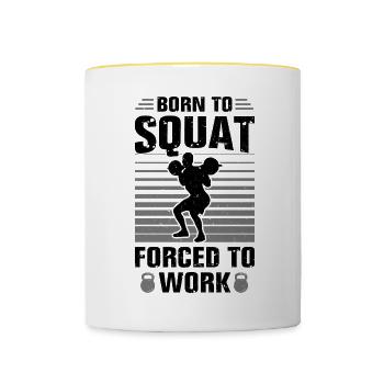 Gym Workout Training Fitness - Contrasting Mug - white/yellow - Front