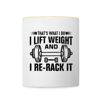 Gym Etiquette and Hygiene Guide - Contrasting Mug - white/yellow - Front