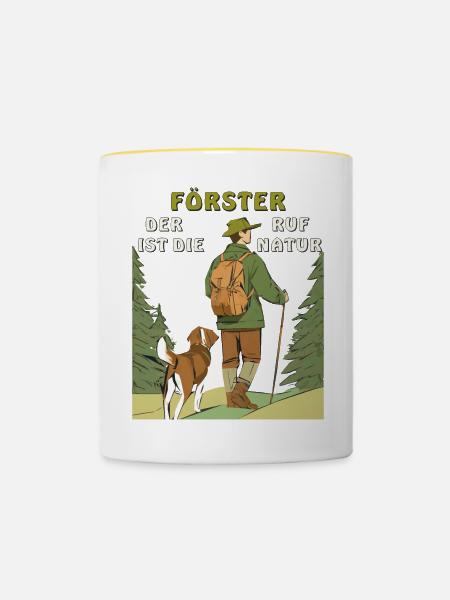 FÖRSTER RUF DER NATUR - Tasse zweifarbig - Weiß/Gelb
