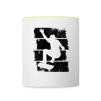 Skater Junge - Tasse zweifarbig - Weiß/Gelb - Vorne
