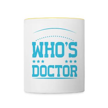 Knock Knock Who's There Doctor 25 - Tasse zweifarbig - Weiß/Gelb - Vorne