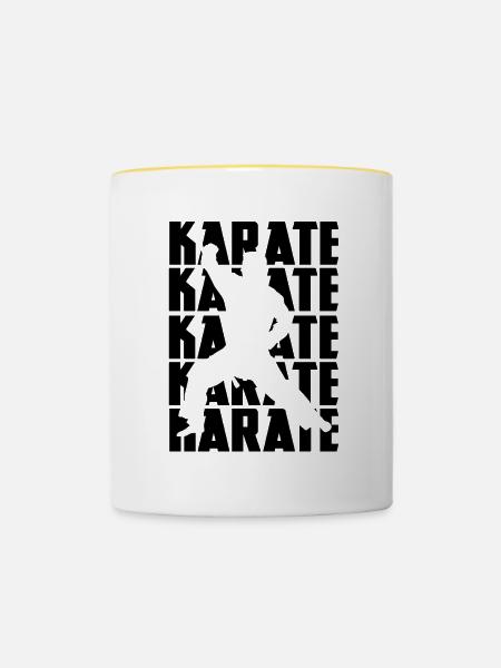 Karate - Tasse zweifarbig - Weiß/Gelb