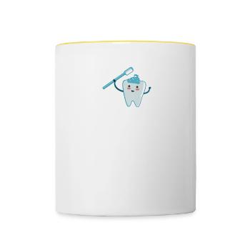 Orthodontist Orthodontic Dental - Contrasting Mug - white/yellow - Front