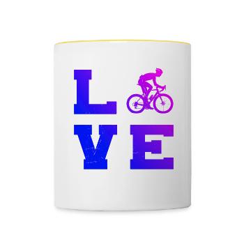 Road Bike Road Cycling Road Bike Women's Road Cycling - Contrasting Mug - white/yellow - Front