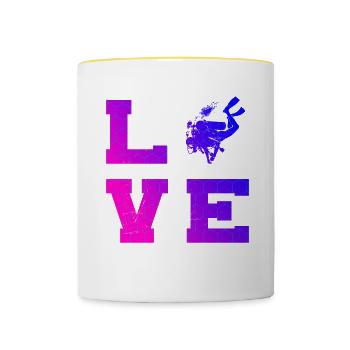 Scuba Diver Diver Diving Diver Women - Contrasting Mug - white/yellow - Front