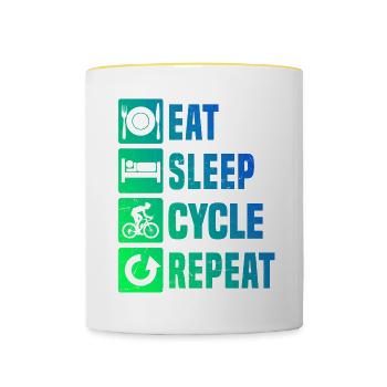 Road Cycling Road Cycling Road Cyclist Road Bike - Contrasting Mug - white/yellow - Front