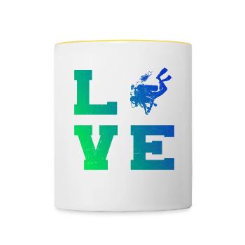 Scuba Taucher Scuba Diver Diver Scuba Tauchen - Tasse zweifarbig - Weiß/Gelb - Vorne