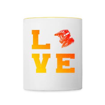 VTT Cyclisme Cyclisme Hommes VTT - Mug contrasté - blanc/jaune - Devant