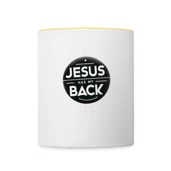 Jésus me soutient 19 - Mug contrasté - blanc/jaune - Devant