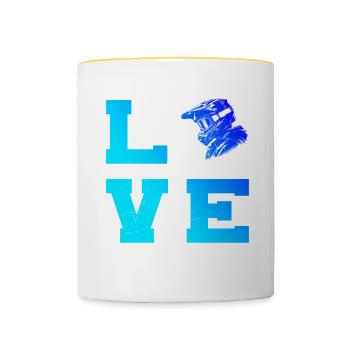 VTT VTT Hommes Cyclisme Cyclisme - Mug contrasté - blanc/jaune - Devant