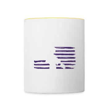 Fier fils vétéran des États-Unis drapeau violet vers le haut - Mug contrasté - blanc/jaune - Devant