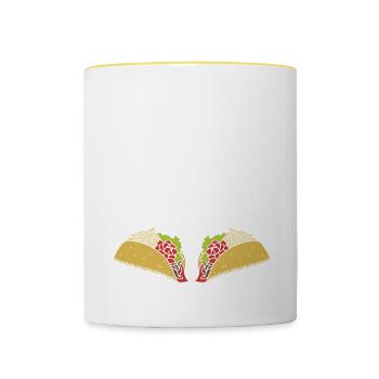 Taco Lover Food Quote Taco - Contrasting Mug - white/yellow - Front