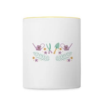 Gartenbau LandschaftsbauGarten Gärtner - Tasse zweifarbig - Weiß/Gelb - Vorne