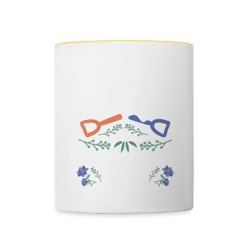 Gartenbau LandschaftsbauGarten Gärtner - Tasse zweifarbig - Weiß/Gelb - Vorne