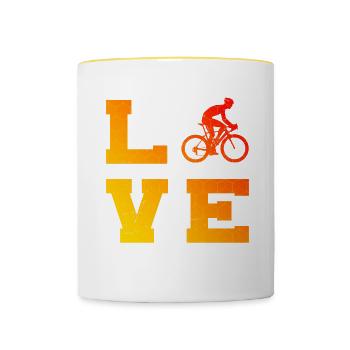 Road Bike Road Bike Road Bike Women Men Road Bike - Contrasting Mug - white/yellow - Front