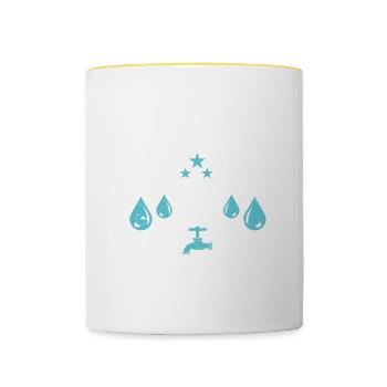 Plumber Men Father Husband Plumber - Contrasting Mug - white/yellow - Front