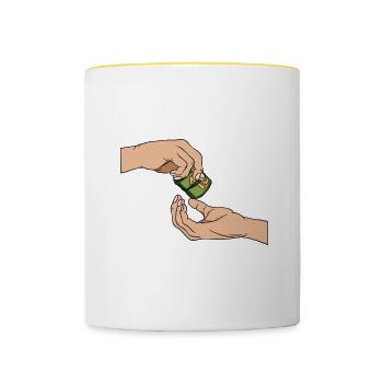 Taxpayer tax office pay tax - Contrasting Mug - white/yellow - Front