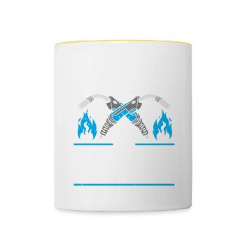 Schweißer Schweißen - Tasse zweifarbig - Weiß/Gelb - Vorne