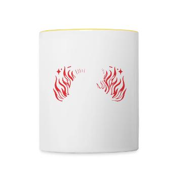 Soudage à la soudeuse - Mug contrasté - blanc/jaune - Devant