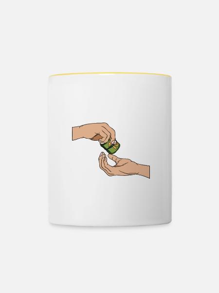 Steuerzahler Finanzamt Steuer zahlen - Tasse zweifarbig - Weiß/Gelb