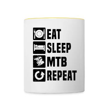 VTT VTT VTT Cyclisme VTT - Mug contrasté - blanc/jaune - Devant