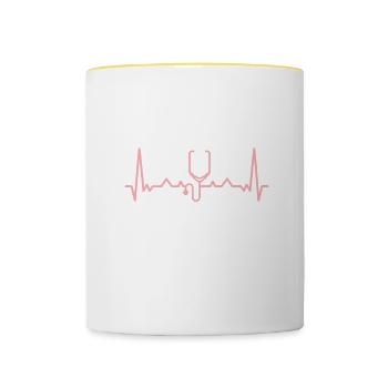 Médecin Disant École De Médecine Pa Étudiant Médecin - Mug contrasté - blanc/jaune - Devant