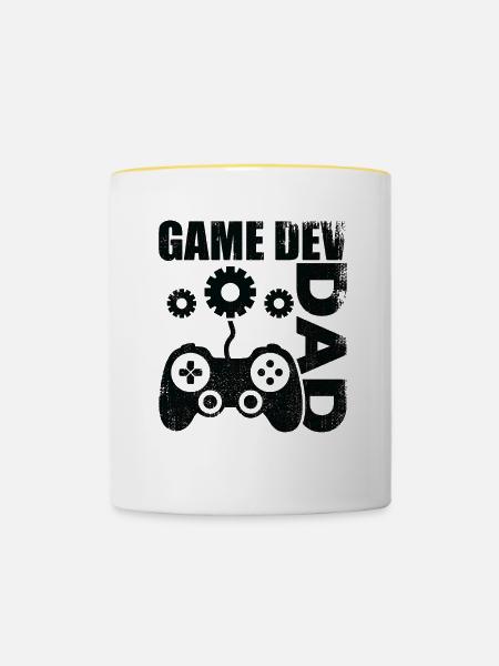 Game Dev Vater - Tasse zweifarbig - Weiß/Gelb
