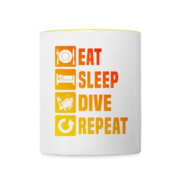 Damen Scuba Diver Free Dive Herren Tauchen - Tasse zweifarbig - Weiß/Gelb - Vorne