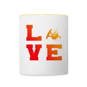 Women's Kitesurfing Kitesurfing Kitesurfing Kitesurf - Contrasting Mug - white/yellow - Front