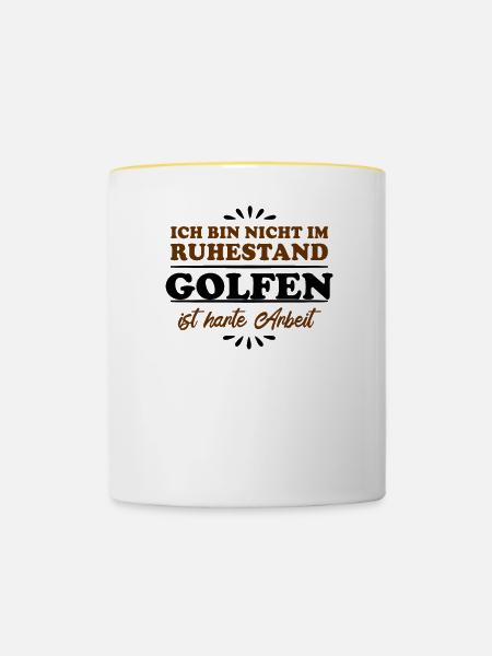 Ruhestand Rentner Pensioner Golf - Tasse zweifarbig - Weiß/Gelb