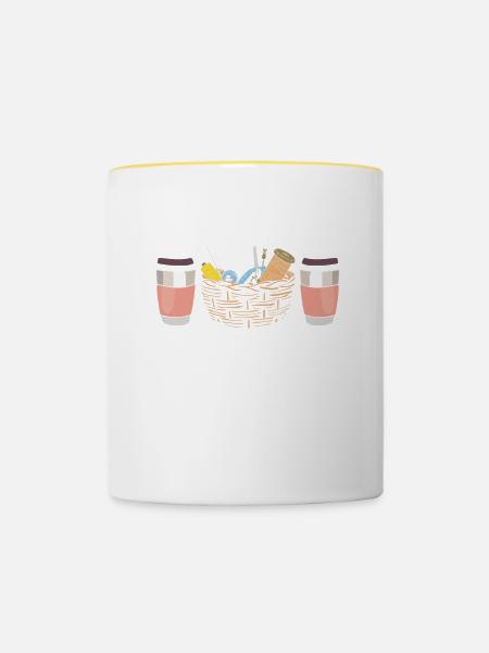 Quilter Nähen Stricken Quilten - Tasse zweifarbig - Weiß/Gelb