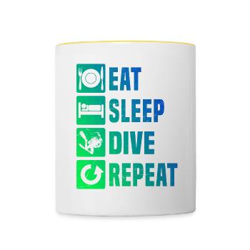 Plongée Plongeur Scuba Diver Hommes Plongée Libre - Mug contrasté - blanc/jaune - Devant