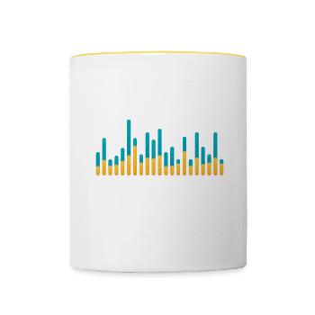 Actuaire statisticien - Mug contrasté - blanc/jaune - Devant