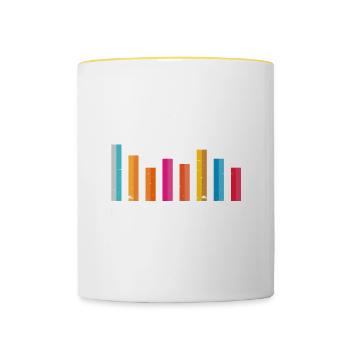 Actuaire statisticien - Mug contrasté - blanc/jaune - Devant