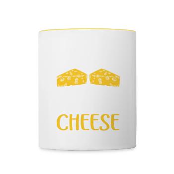 Amateur de fromage Cheese - Mug contrasté - blanc/jaune - Devant