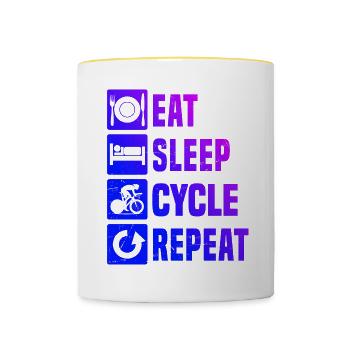 Road Cyclist Road Bike Road Bike Road Cycling - Contrasting Mug - white/yellow - Front