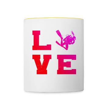 Scuba Tauchen Diving Scuba Diver Scuba Taucher - Tasse zweifarbig - Weiß/Gelb - Vorne
