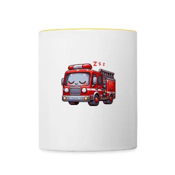 Chemise de nuit préférée Fire Brigade Boys Kids - Mug contrasté - blanc/jaune - Devant