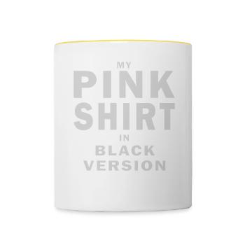 MY PINK SHIRT IN BLACK VERSION - Tasse zweifarbig - Weiß/Gelb - Vorne