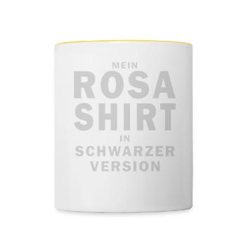 MEIN ROSA SHIRT IN SCHWARZER VERSION - Tasse zweifarbig - Weiß/Gelb - Vorne
