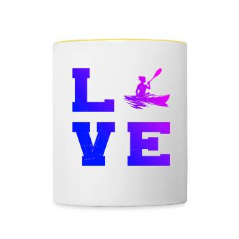 Canoë Kayak Femmes Kayak Kayak Homme - Mug contrasté - blanc/jaune - Devant