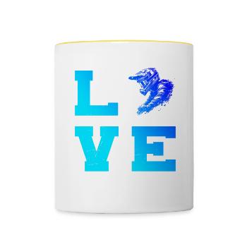 Vélo de montagne Femme Cyclisme VTT - Mug contrasté - blanc/jaune - Devant